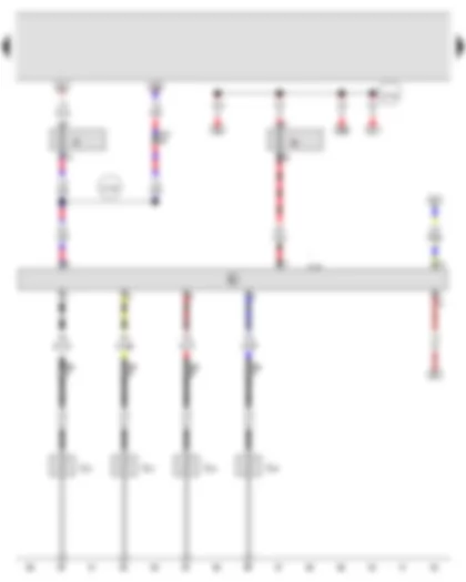 Wiring Diagram  AUDI Q7 2011 - Automatic glow period control unit - Glow plug 1 - Glow plug 4 - Glow plug 6 - Glow plug 7