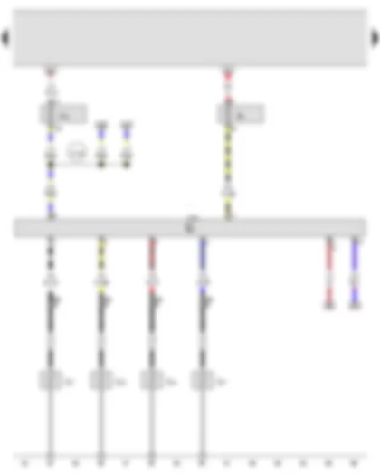 Wiring Diagram  AUDI Q7 2011 - Glow period control unit 2 - Glow plug 2 - Glow plug 3 - Glow plug 5 - Glow plug 8