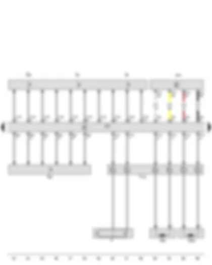Wiring Diagram  AUDI R8 2007 - Turn signal switch - Headlight dipper and flasher switch - Intermittent wiper switch - Cruise control system switch - Horn plate - Steering column electronics control unit