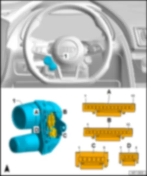 AUDI R8 2017 Fitting location, multifunction steering wheel control unit J453