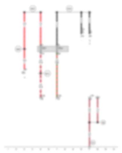 Wiring Diagram  AUDI TT 2009 - Fuse 3 on fuse holder D - Positive connection 1 (15) - in interior wiring harness - Positive connection 4 (30) - in main wiring harness