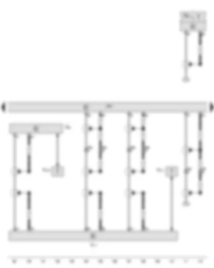 Wiring Diagram  AUDI TT 2012 - Control unit with display for radio and navigation - Aerial amplifier - Radio - telephone and navigation system aerial - Aerial amplifier 2 - Rear window aerial 1 - Rear window aerial 2