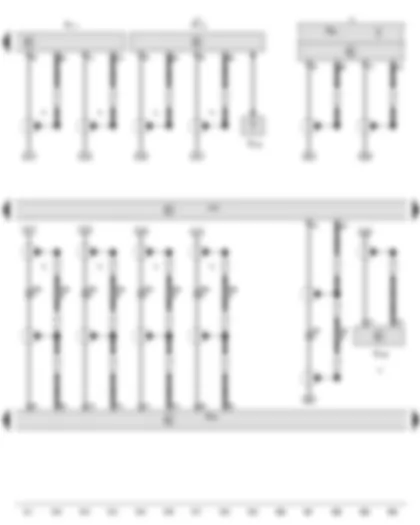 Wiring Diagram  AUDI TT 2012 - Navigation system with CD drive control unit - Radio - telephone and navigation system aerial - TV tuner - Aerial amplifier 2 - Aerial amplifier 4 - Rear window aerial 3