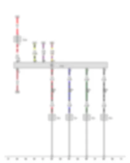 Wiring Diagram  AUDI TT 2008 - Automatic glow period control unit - Glow plug 1 - Glow plug 2 - Glow plug 3 - Glow plug 4 - Glow plug fuse