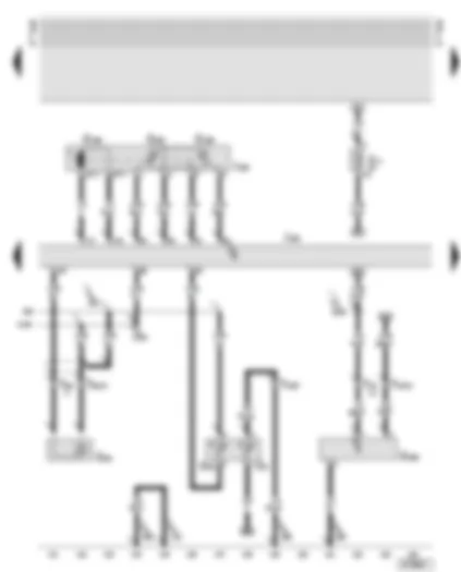 Wiring Diagram  AUDI TT 2003 - Motronic control unit - throttle valve module - knock sensor 2 - coolant temperature senders - oil level thermo sender (service interval)