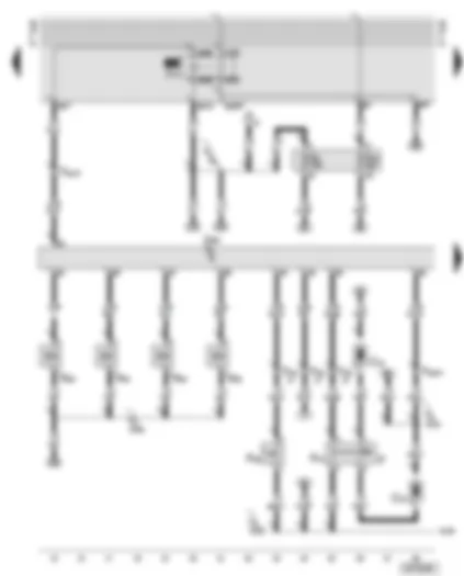 Wiring Diagram  AUDI TT 1999 - Motronic control unit - fuel pump relay - injectors - brake light switch - clutch pedal switch