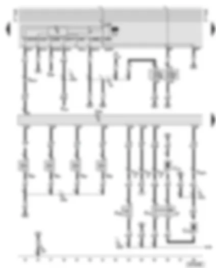 Wiring Diagram  AUDI TT 2000 - Motronic control unit - fuel pump relay - injectors - brake light switch - clutch pedal switch