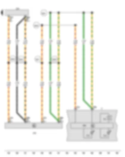 Wiring Diagram  AUDI TT 2015 - Buzzer and gong - Airbag control unit - Control unit in dash panel insert - Data bus diagnostic interface - Dash panel insert - Seat belt warning system warning lamp - Airbag warning lamp