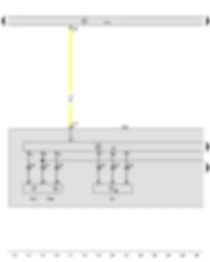 Wiring Diagram  AUDI TT 2016 - Output module 1 for right LED headlight - Temperature sender 1 for right headlight - Onboard supply control unit - Front right headlight - Right headlight dipped beam bulb