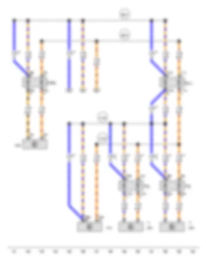 Wiring Diagram  AUDI TT 2016 - Connection 1 (running gear/dash panel insert CAN bus - high) - in main wiring harness - Connection 1 (running gear/dash panel insert CAN bus - low) - in main wiring harness - Connection (high bus) - in engine compartment wiring harness - Connection (low bus) - in engine compartment wiring harness