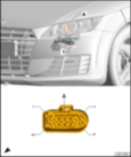 AUDI TT 2016 Fitting location,  front left headlight MX1 / front right headlight MX2