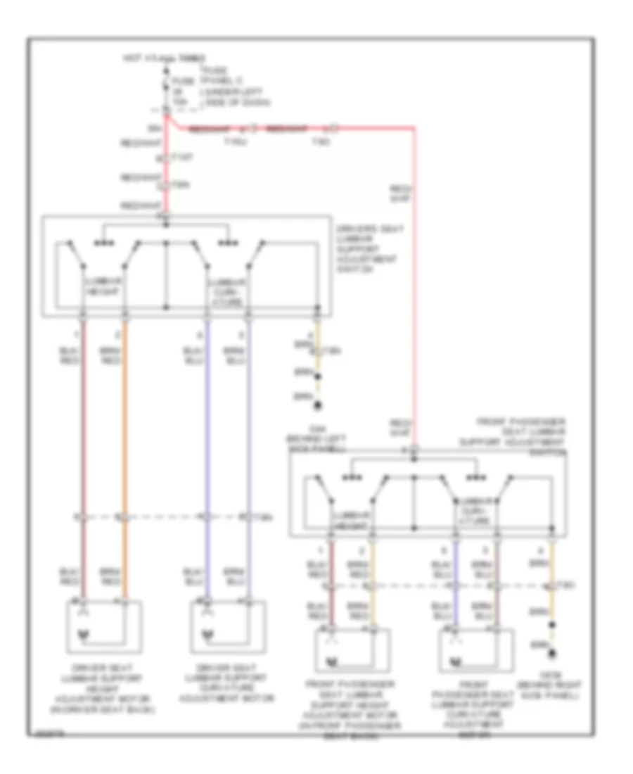 Электросхема регулировки поясницы для Audi A3 2.0T 2012