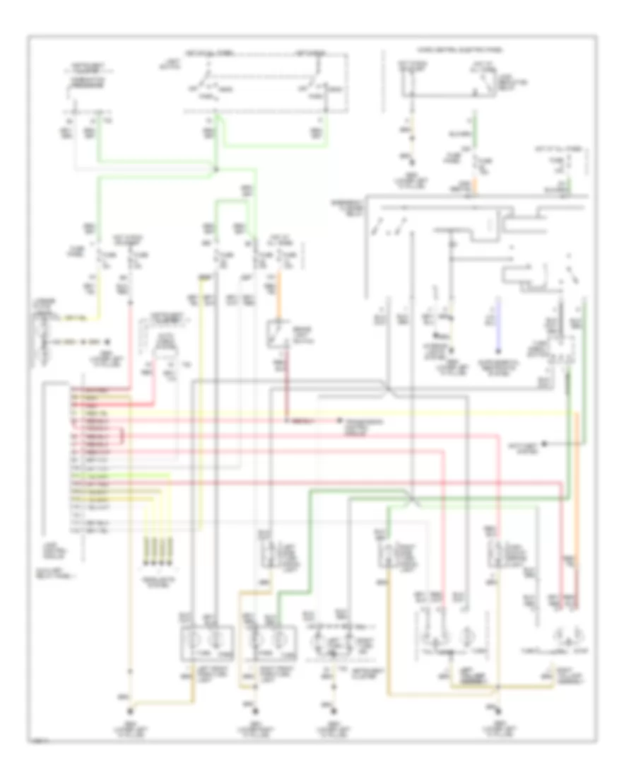 Exterior Lamps Wiring Diagram, withDRL  Chassis Number Up To 5000 для Audi A6 Avant Quattro 1998