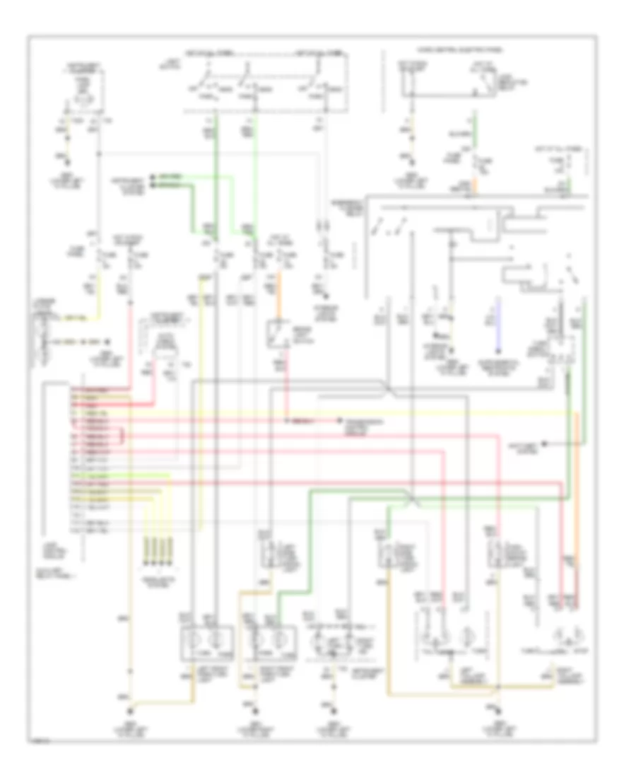 Exterior Lamps Wiring Diagram, without DRL  Chassis Number Up To 5000 для Audi A6 Avant Quattro 1998