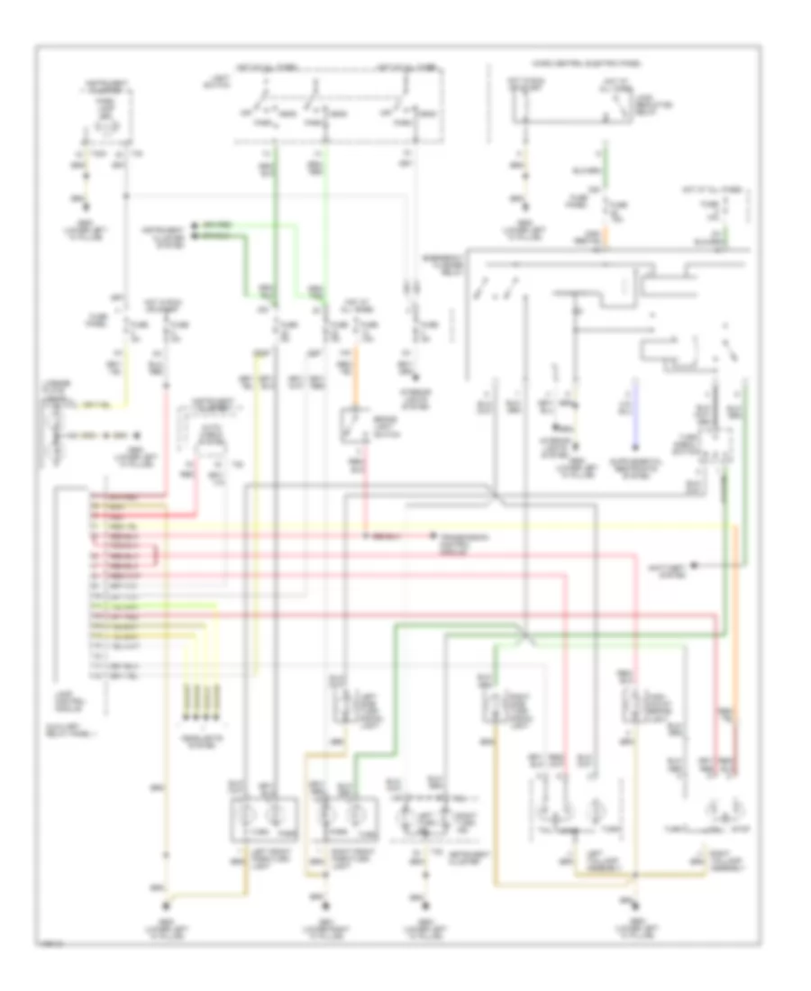 Exterior Lamps Wiring Diagram, without DRL & Chassis Number Up To 5000 для Audi A6 Quattro 1998