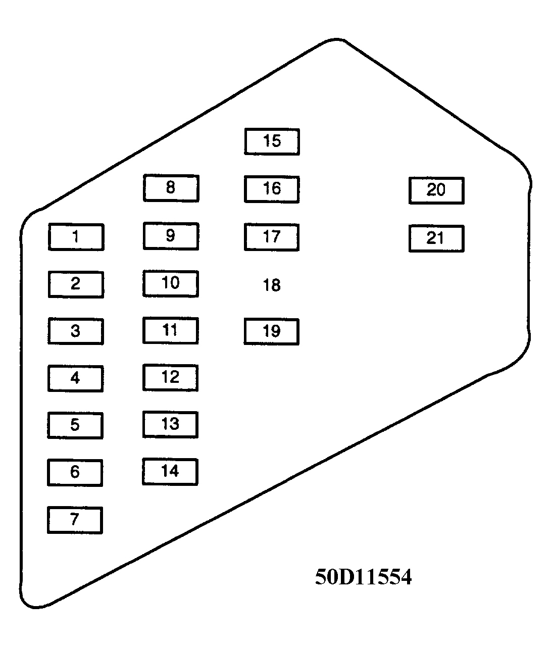 Audi 100 CS 1994 - Component Locations -  Fuse Panel Identification (1994)