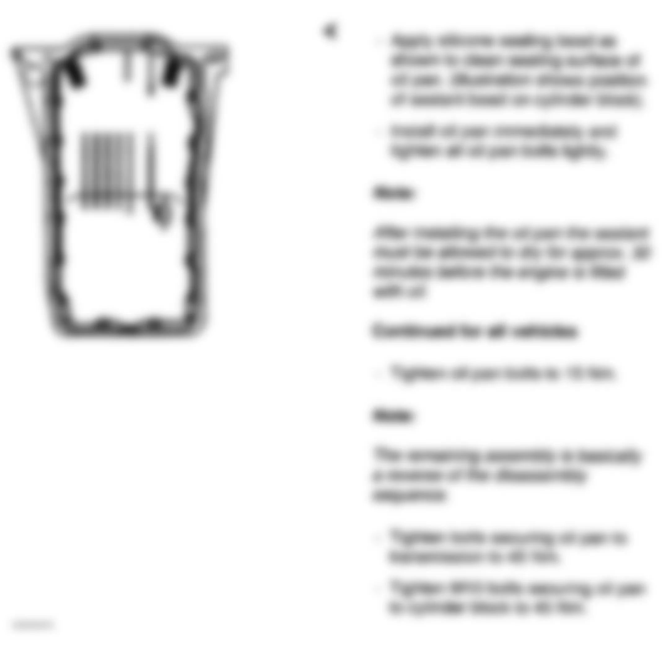 Audi A4 Quattro 1998 - Component Locations -  Replacing Oil Pan (Passat - 7 Of 7)