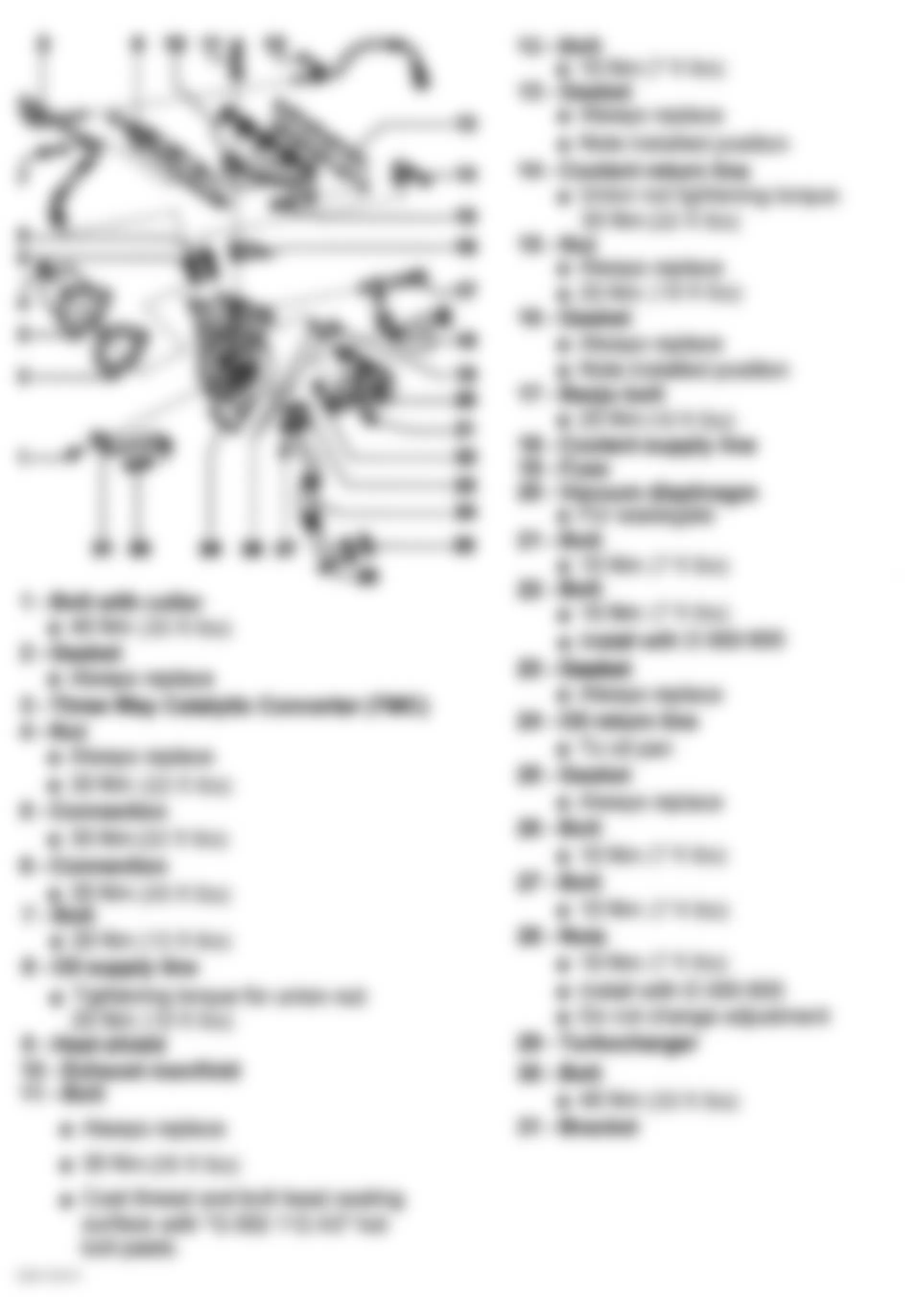 Audi A4 Quattro 1998 - Component Locations -  Identifying Exhaust Manifold & Turbocharger Components