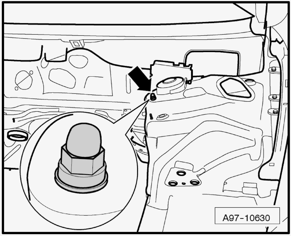 Audi A5 Quattro 2009 - Component Locations -  Left Side Of Engine Compartment