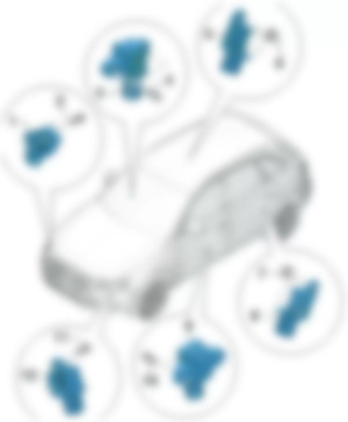 Audi Q5 2010 - Component Locations -  Crash Sensor Locations