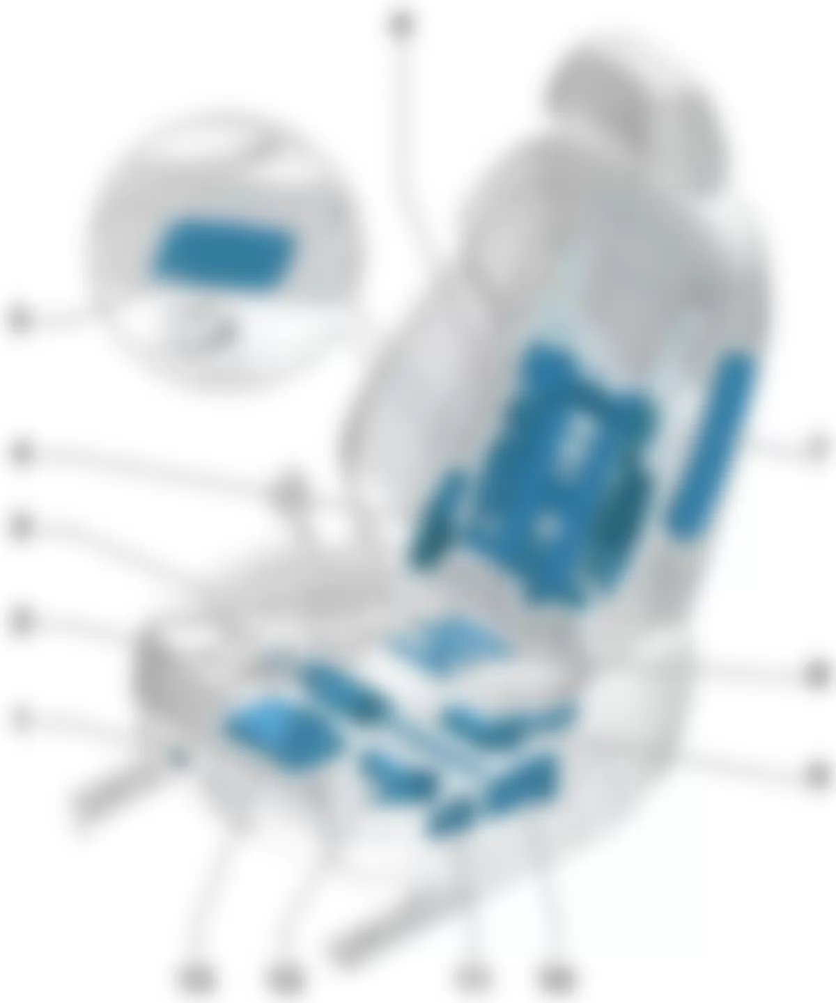 Audi Q5 2010 - Component Locations -  Memory Power Seat Overview