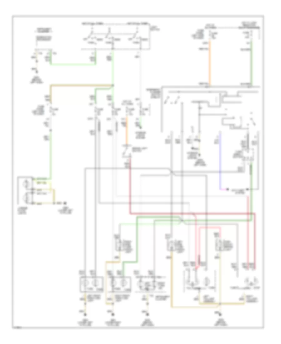 Exterior Lamps Wiring Diagram, with DRL for Audi A4 Quattro 1999
