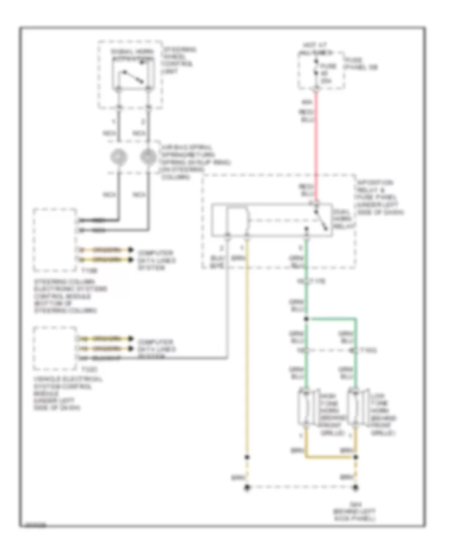 Horn Wiring Diagram for Audi A6 3 2 2011