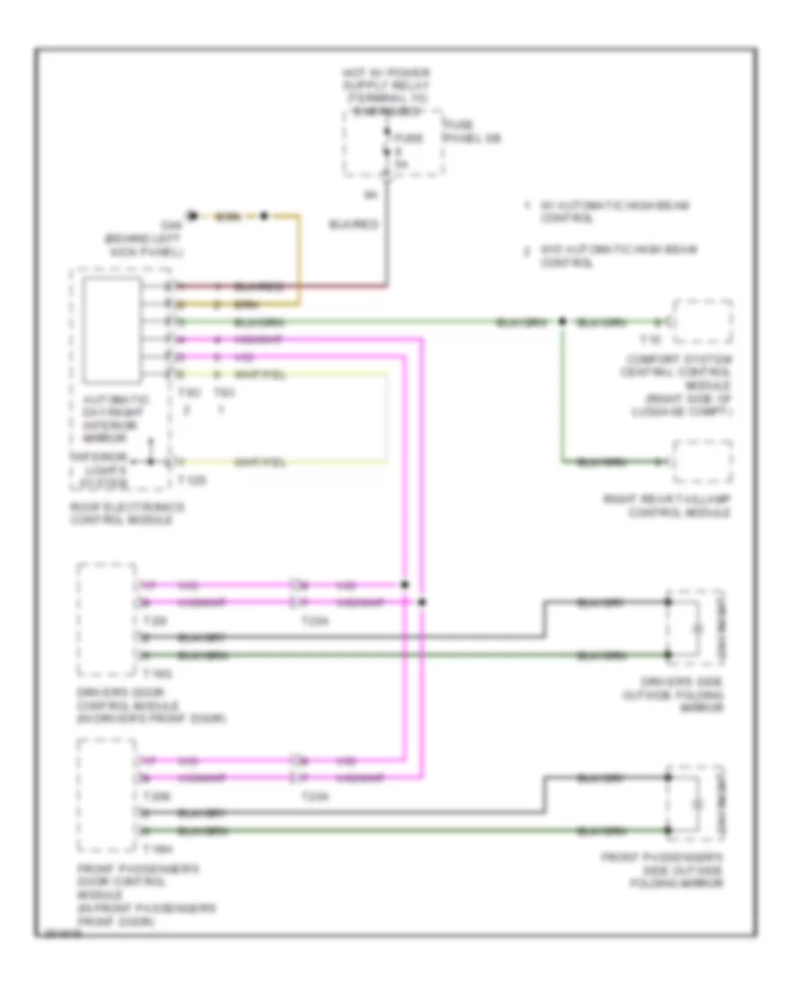 Automatic Day Night Mirror Wiring Diagram for Audi A6 3 2 2011