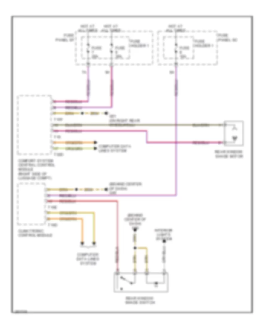 Rear Window Sun Shade Wiring Diagram for Audi A6 3 2 2011