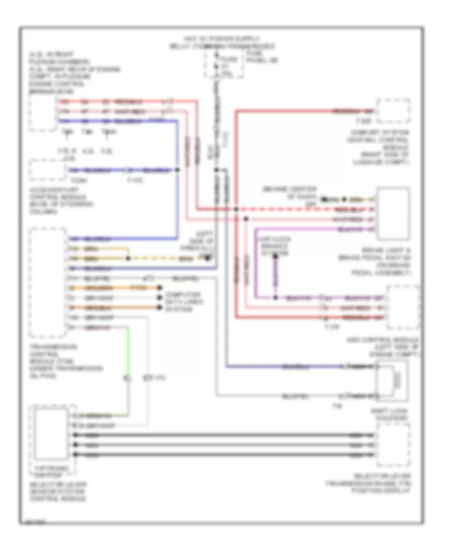 Shift Interlock Wiring Diagram 6 Speed A T for Audi A6 3 2 2011