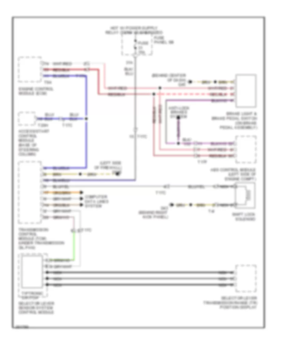 Shift Interlock Wiring Diagram CVT for Audi A6 3 2 2011