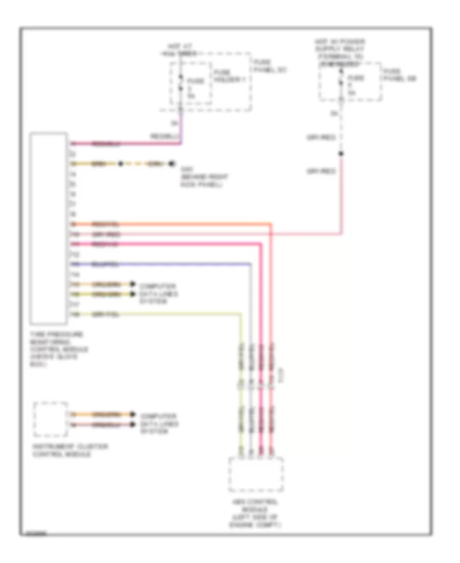 Tire Pressure Monitoring Wiring Diagram for Audi A6 3 2 2011