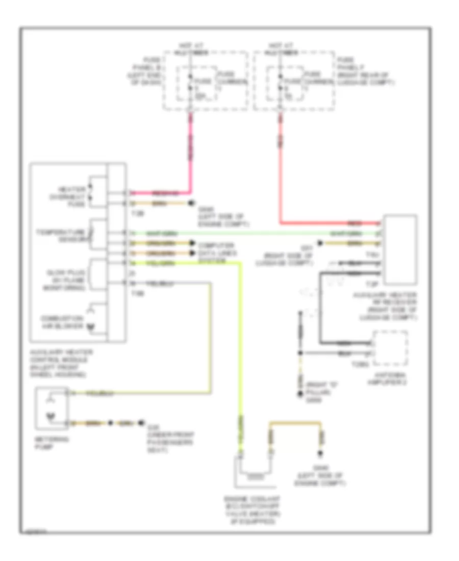 Auxiliary Heater Wiring Diagram for Audi Q7 TDI Premium 2014