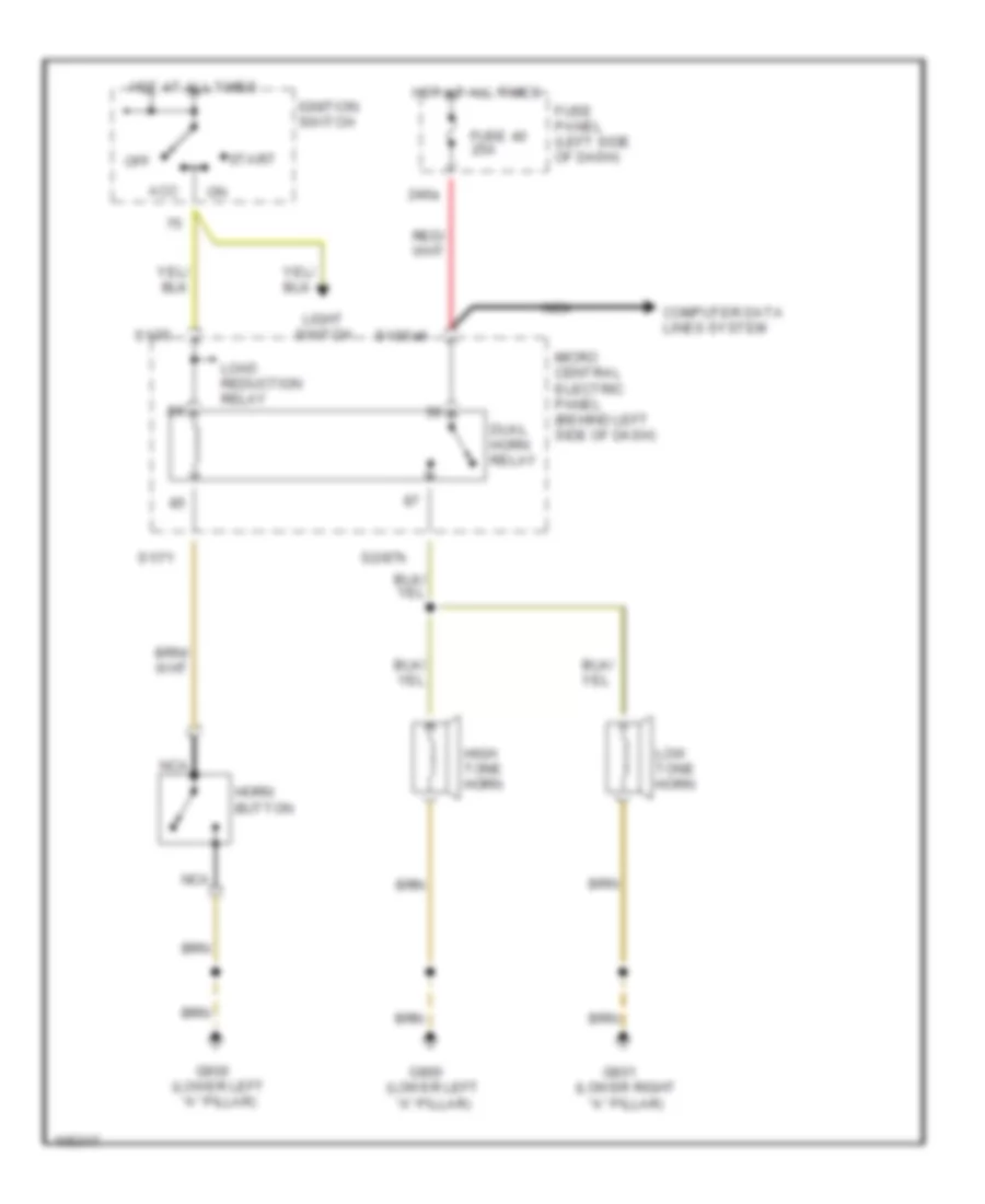 Horn Wiring Diagram for Audi A6 1999