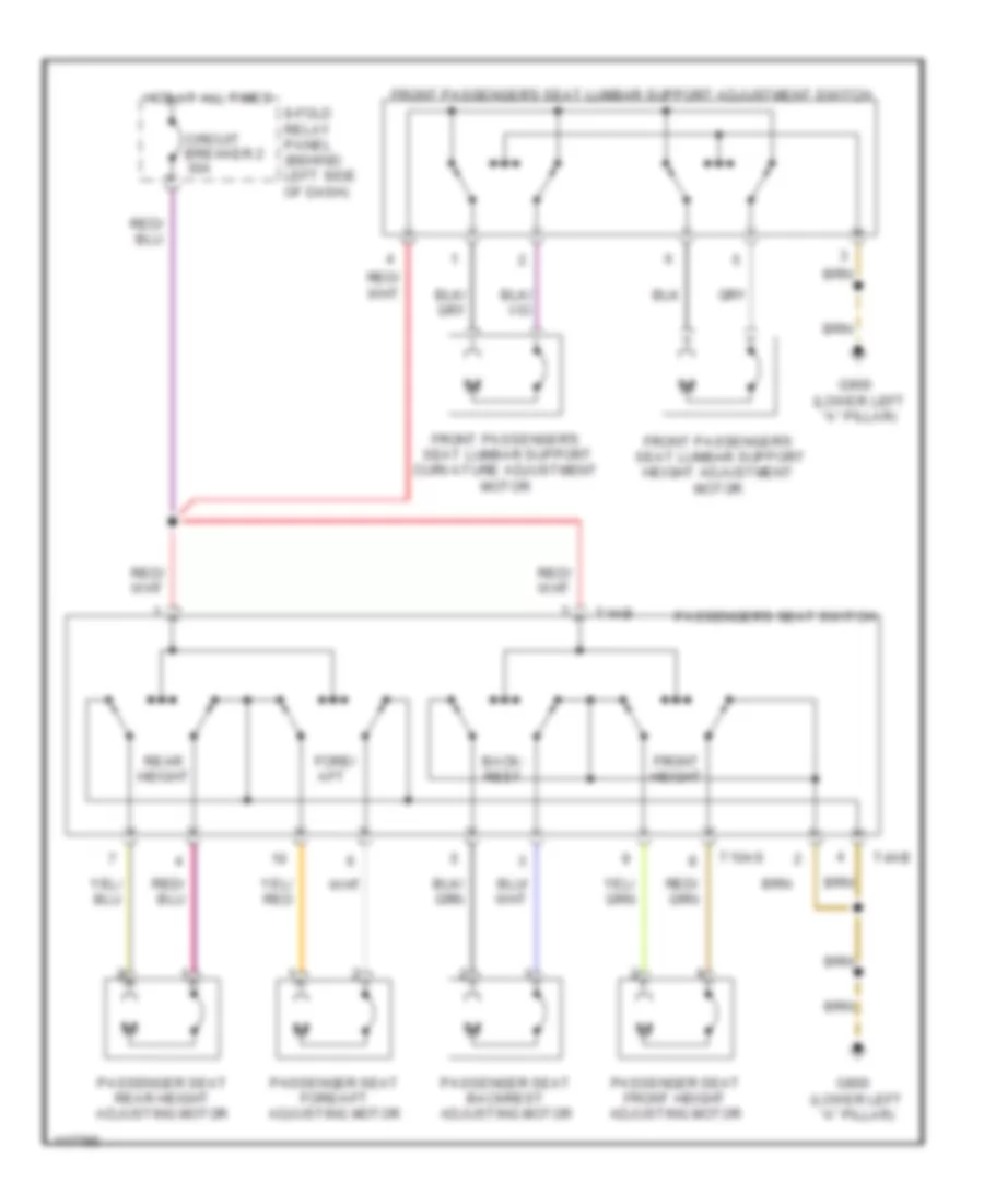 Passenger Power Seat Wiring Diagram for Audi A6 1999