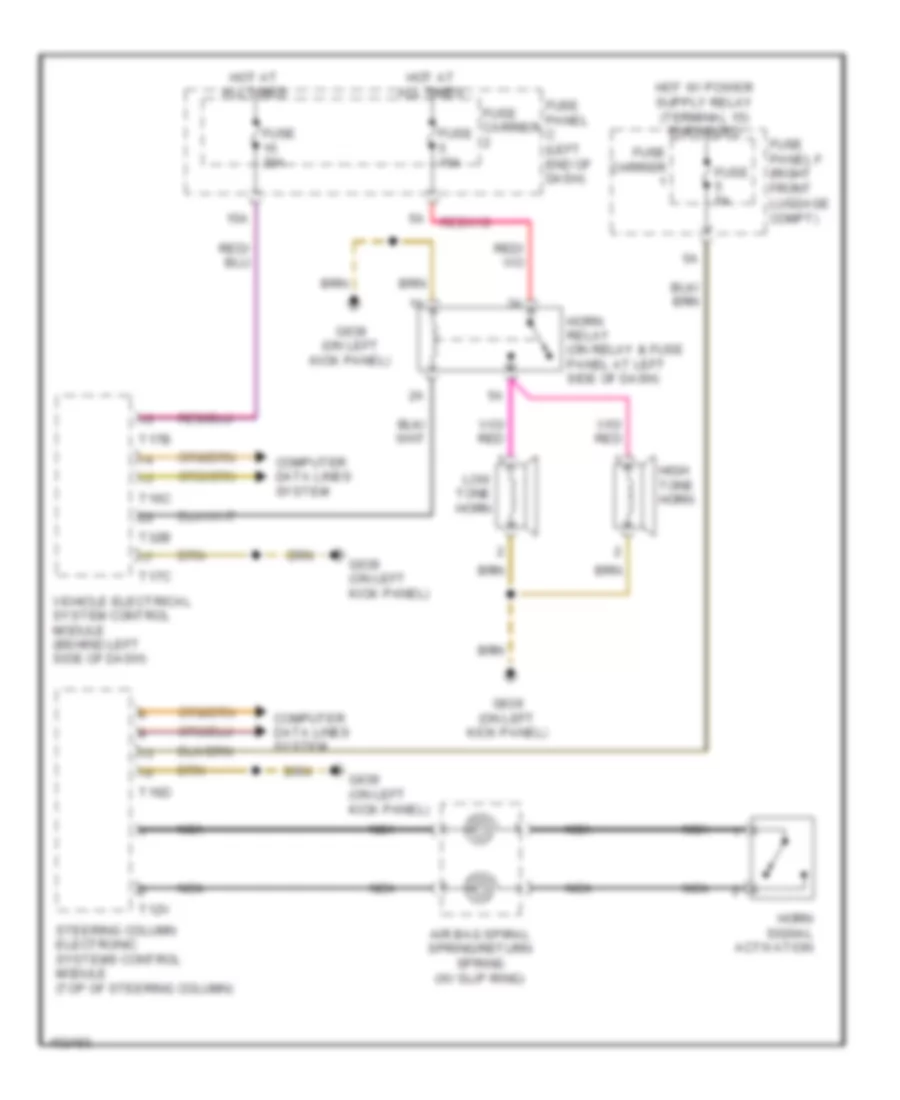 Horn Wiring Diagram for Audi A8 2013