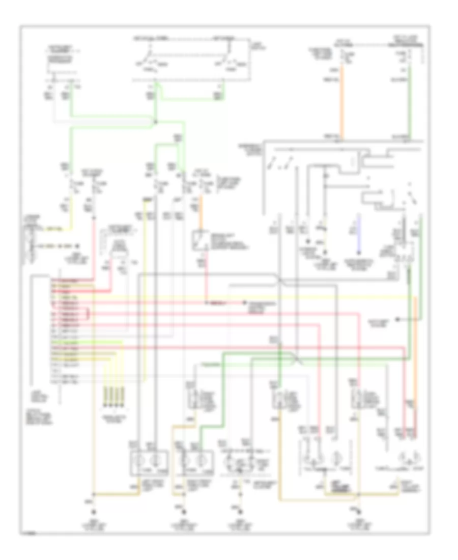 Exterior Lamps Wiring Diagram with DRL for Audi A6 Avant Quattro 1999