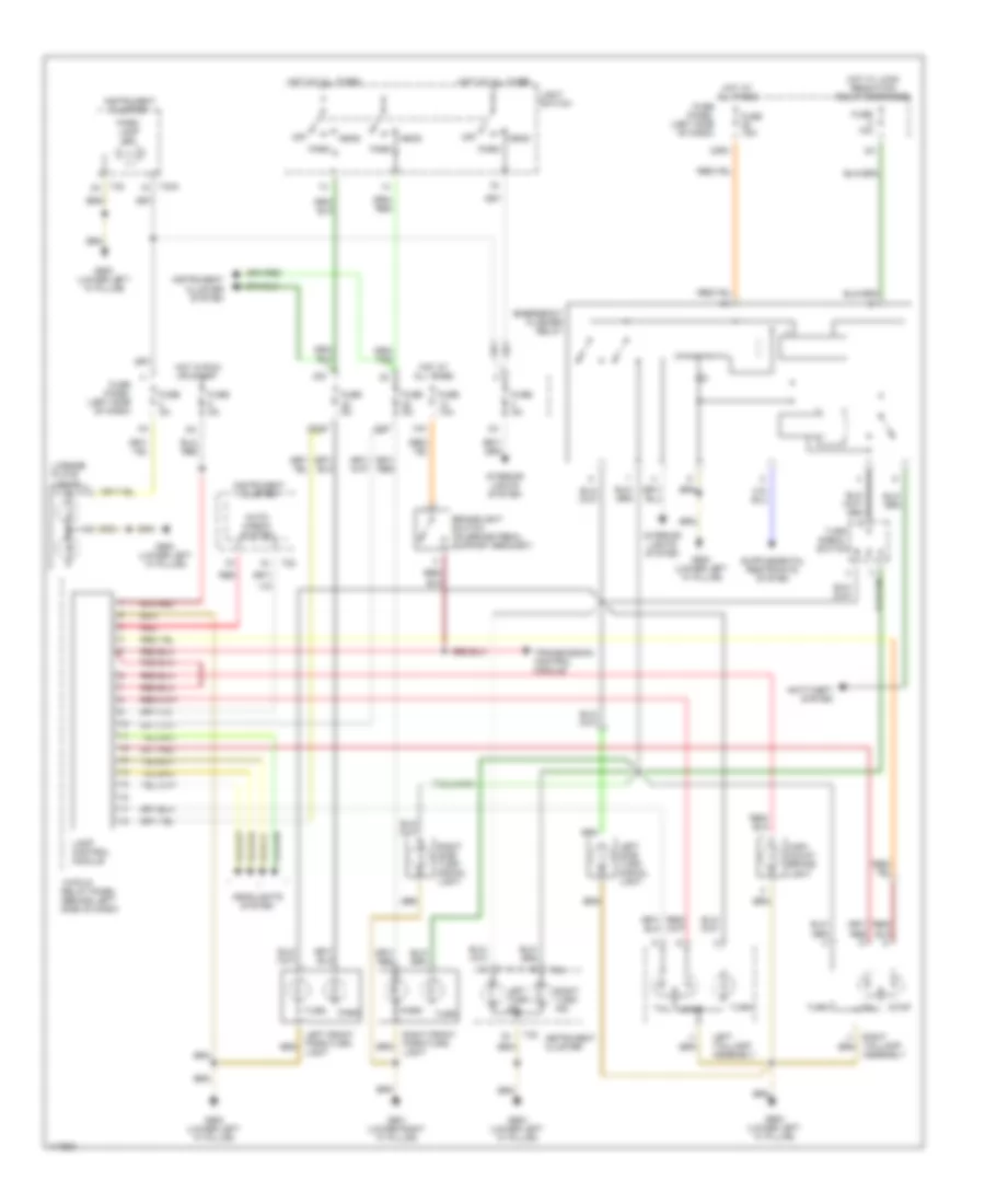 Exterior Lamps Wiring Diagram, without DRL for Audi A6 Avant Quattro 1999