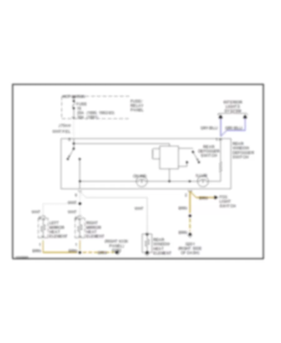 Defoggers Wiring Diagram for Audi V8 Quattro 1991