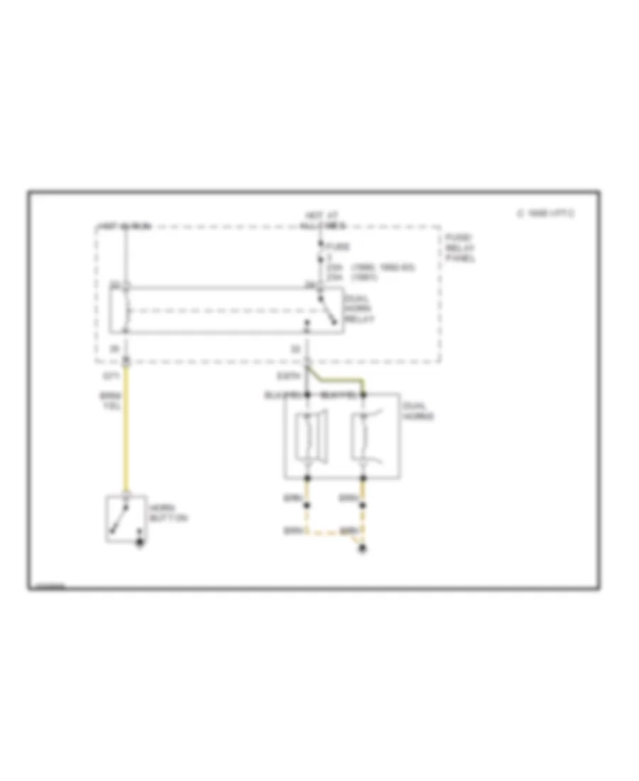 Horn Wiring Diagram for Audi V8 Quattro 1991