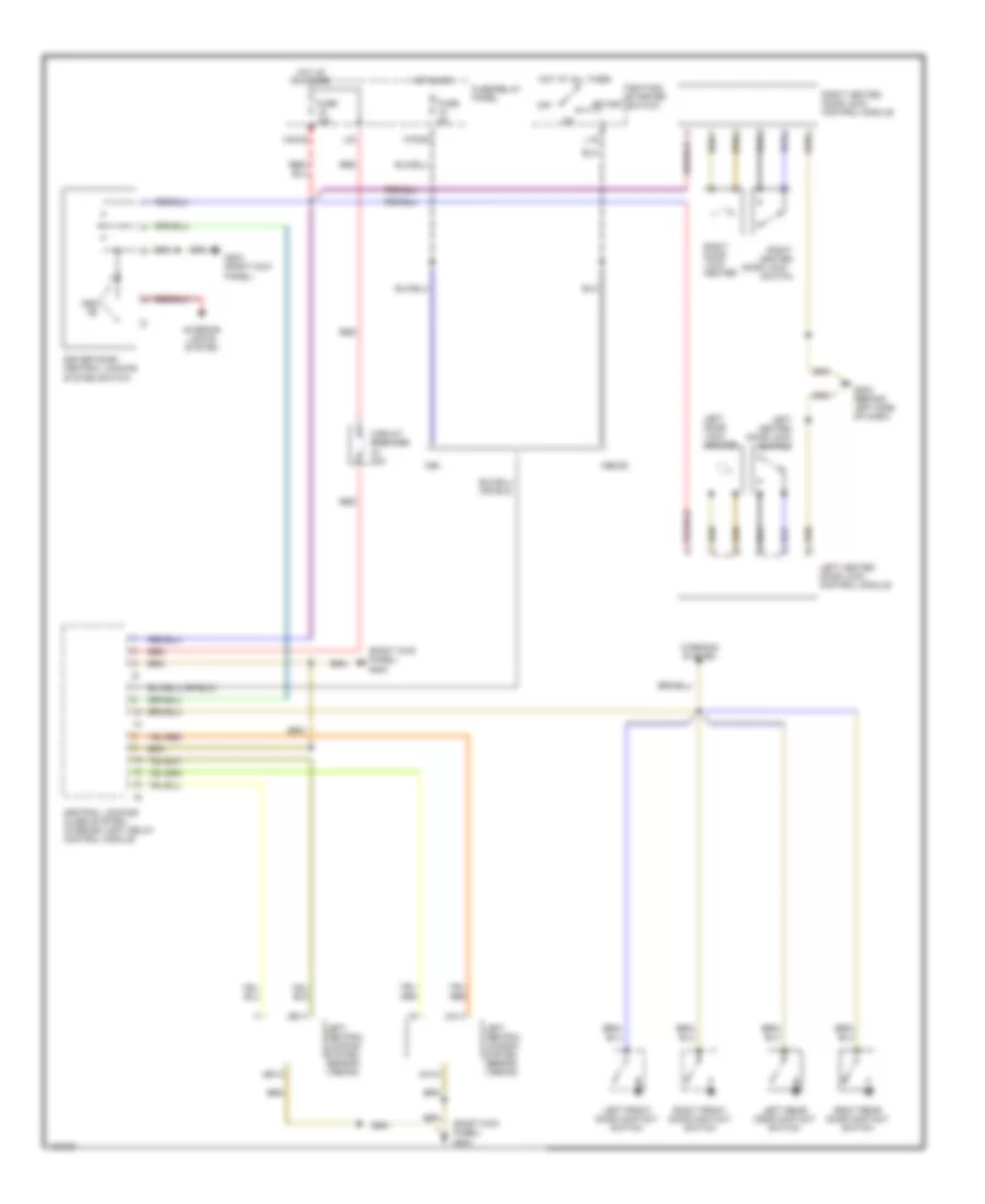 Power Door Locks Wiring Diagram for Audi V8 Quattro 1991