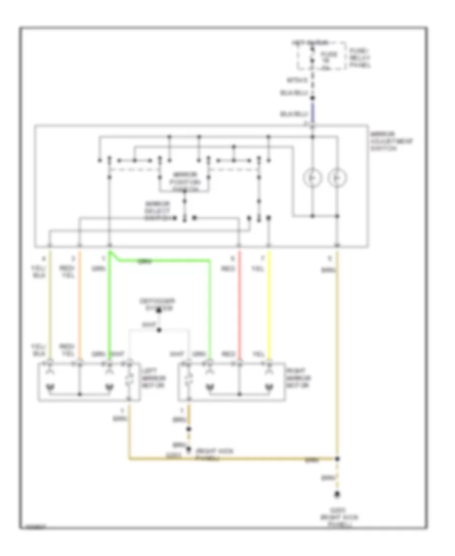 Power Mirrors Wiring Diagram for Audi V8 Quattro 1991