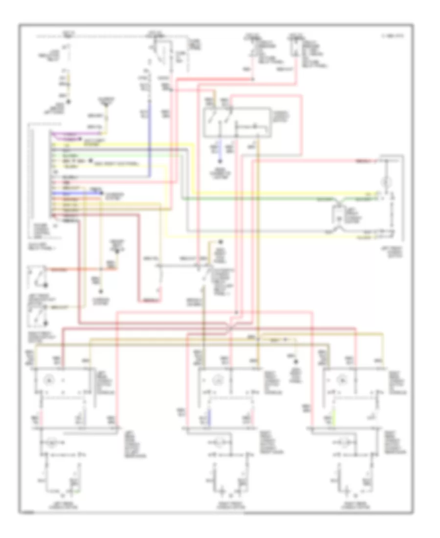 Power Windows Wiring Diagram for Audi V8 Quattro 1991
