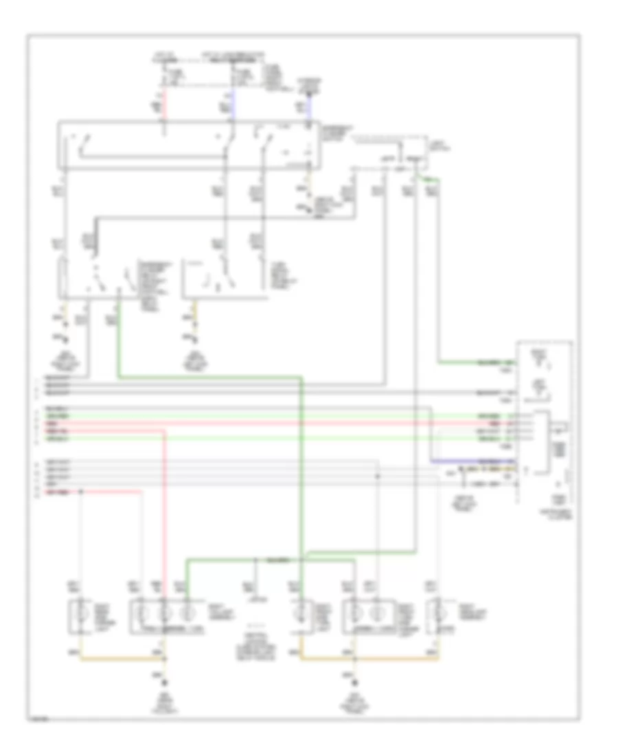 Exterior Lamps Wiring Diagram, without DRL (2 of 2) for Audi A8 1999