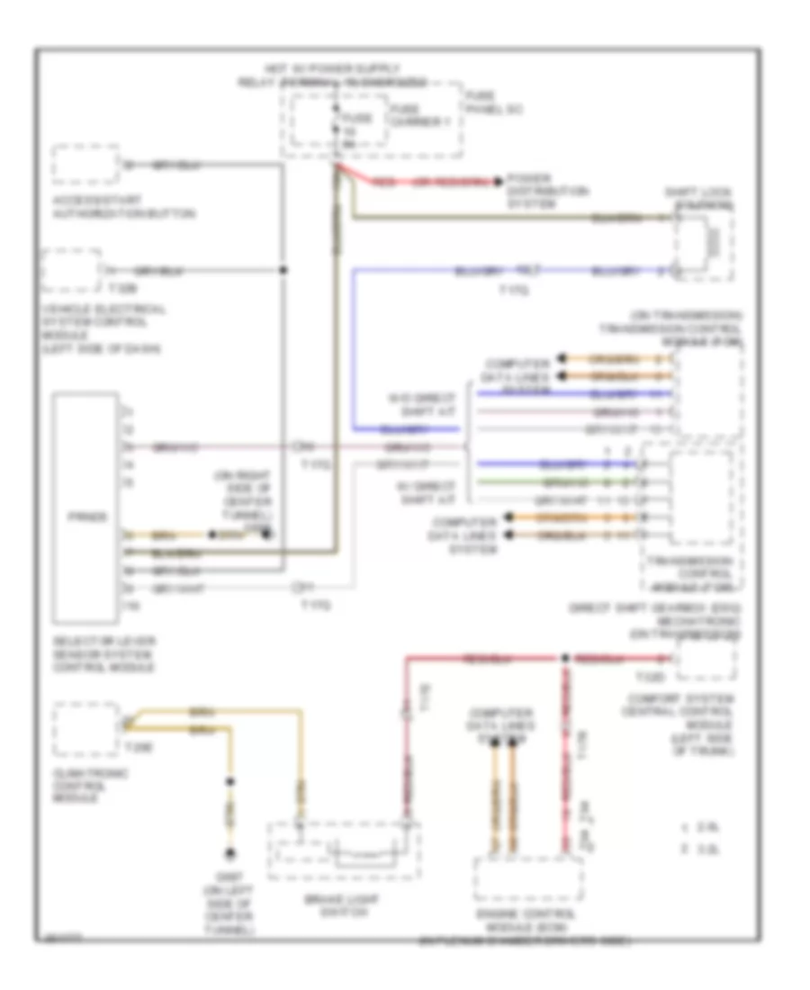 Shift Interlock Wiring Diagram for Audi Q5 2.0T 2011