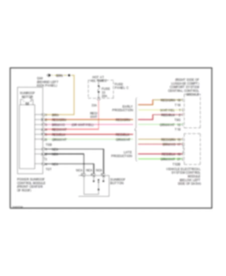 Power TopSunroof Wiring Diagram for Audi A3 2009