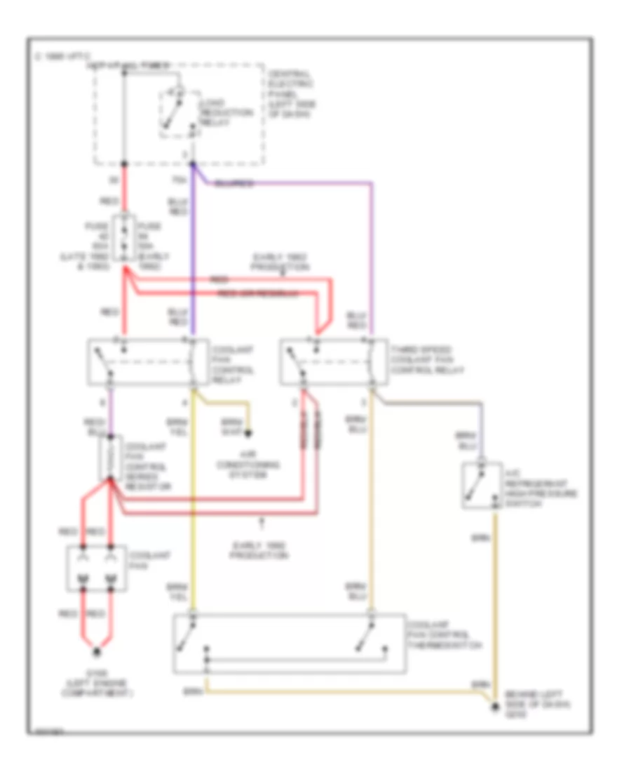 Cooling Fan Wiring Diagram for Audi 100 1992