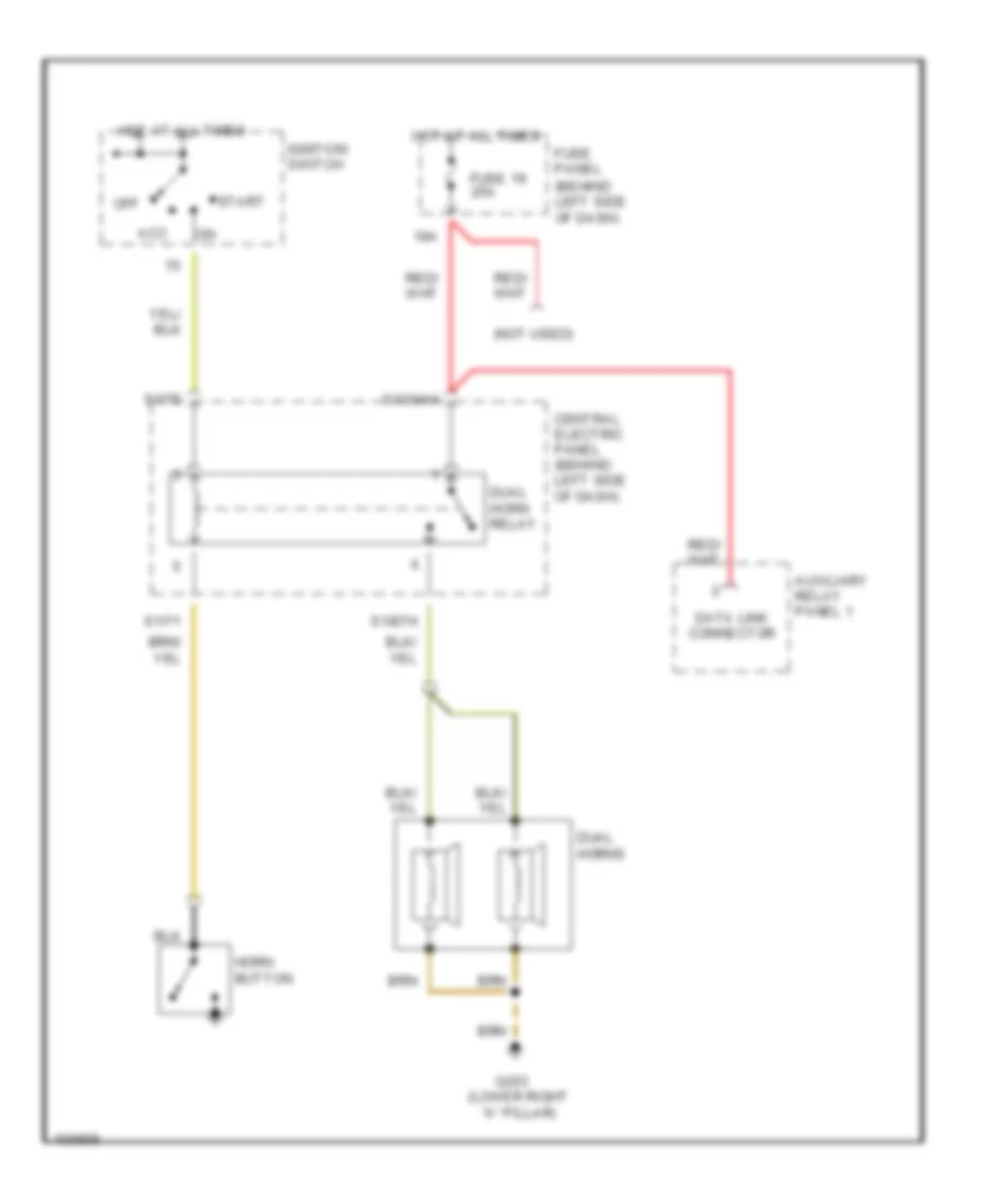 Horn Wiring Diagram for Audi 100 1992