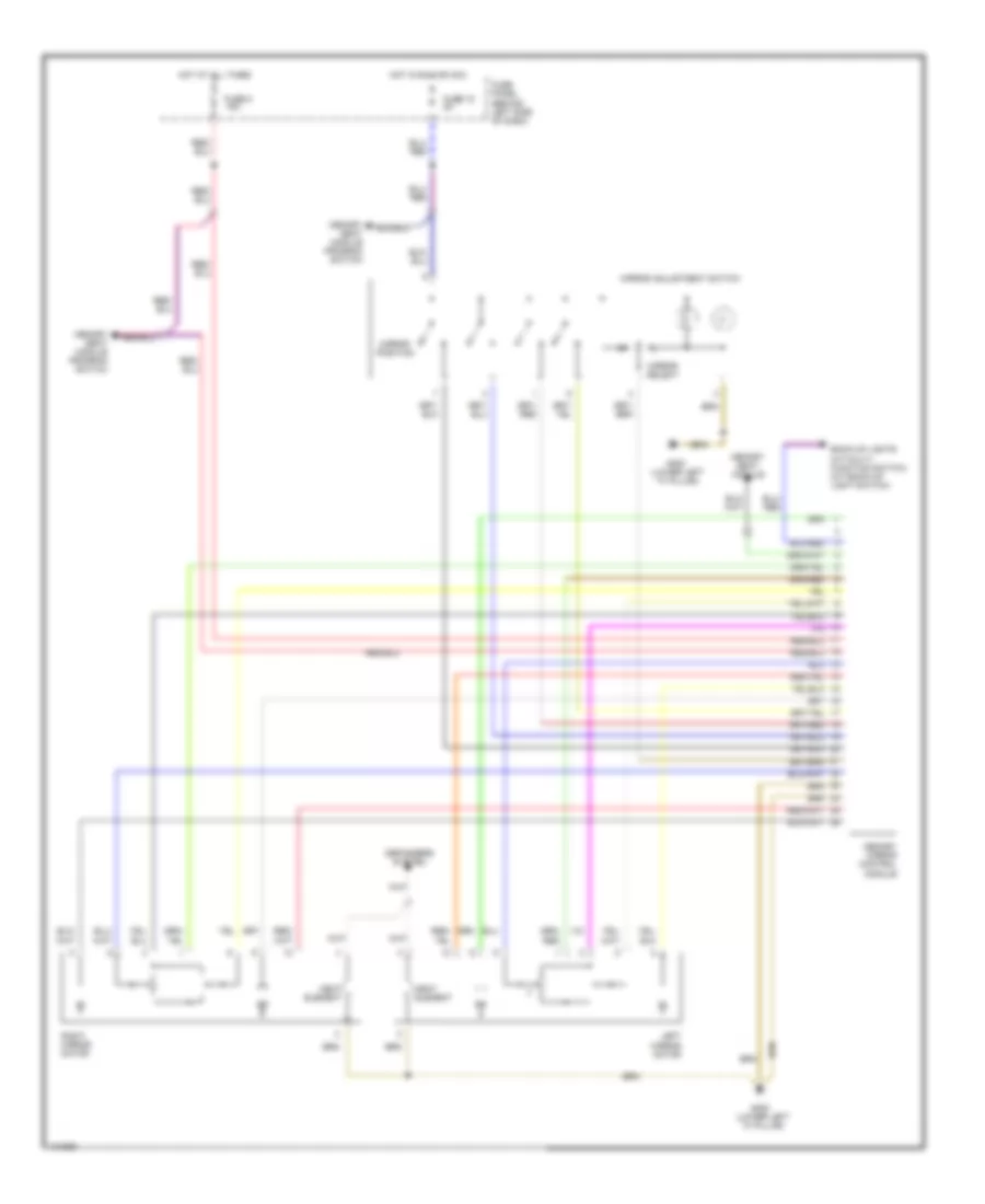 Memory Mirrors Wiring Diagram for Audi 100 1992