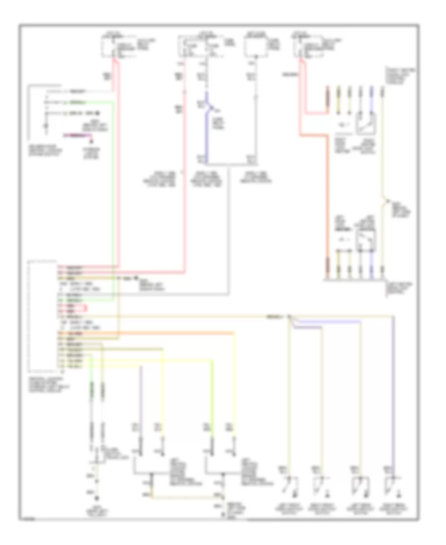 Power Door Locks Wiring Diagram for Audi 100 1992